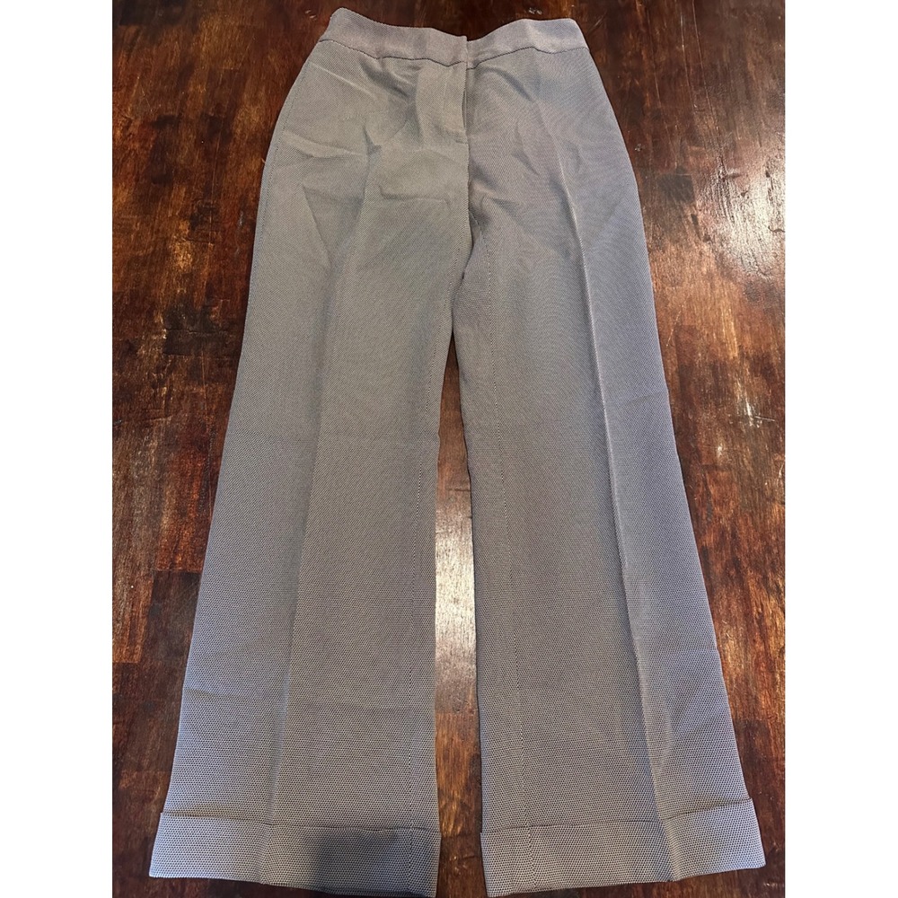 Unbranded Dress Pants Women 6 Gray Excellent Wide Leg Cuffed Micro Pattern